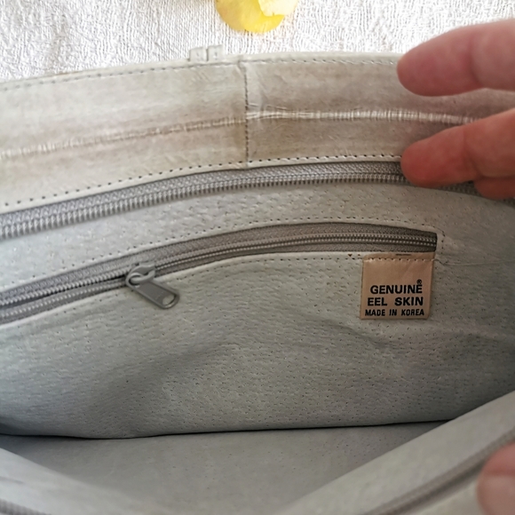 *sold* Vintage grey and gold shoulder bag, retro purse - Picture 8 of 9